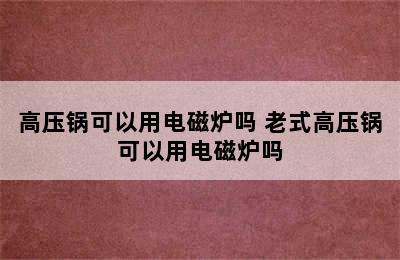 高压锅可以用电磁炉吗 老式高压锅可以用电磁炉吗